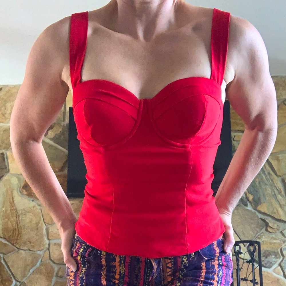 Guess Red Bustier Top XS